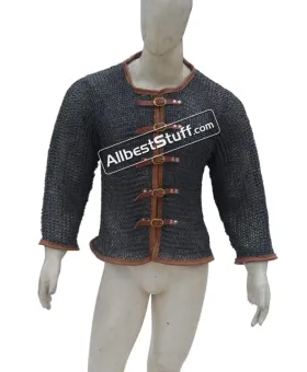 Front Open Aluminum Chainmail Shirt Full Flat Riveted Chest 46